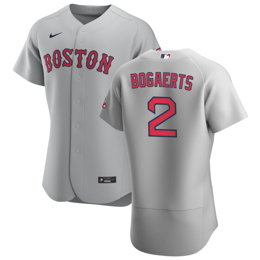 Boston Red Sox #2 Xander Bogaerts Men Nike Gray Road 2020 Authentic Team MLB Jersey